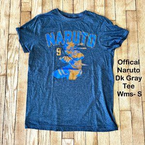 Nauruto Official Womens Dark Gray Large Graphic‎ Short Sleeve T-Shirt Size Small
